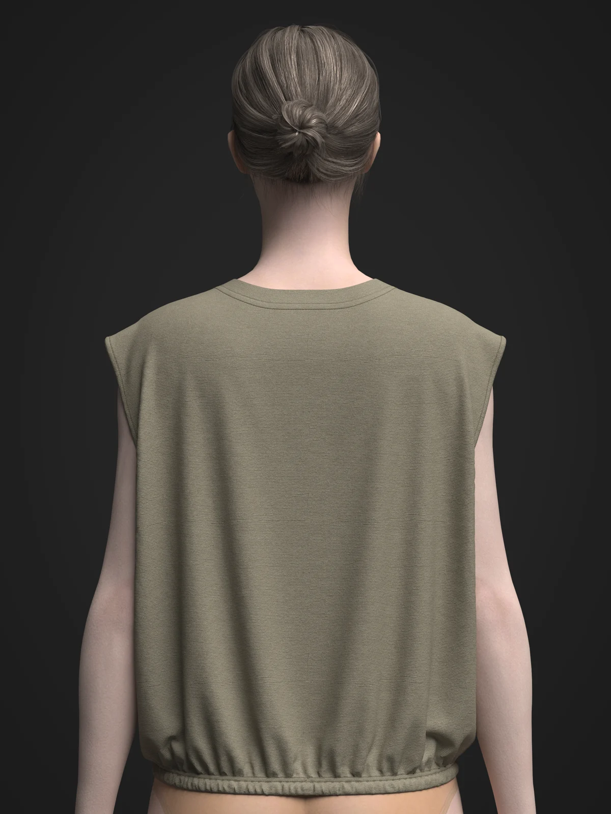 Female Cropped Sleeveless Top | 3D Model - CONNECT