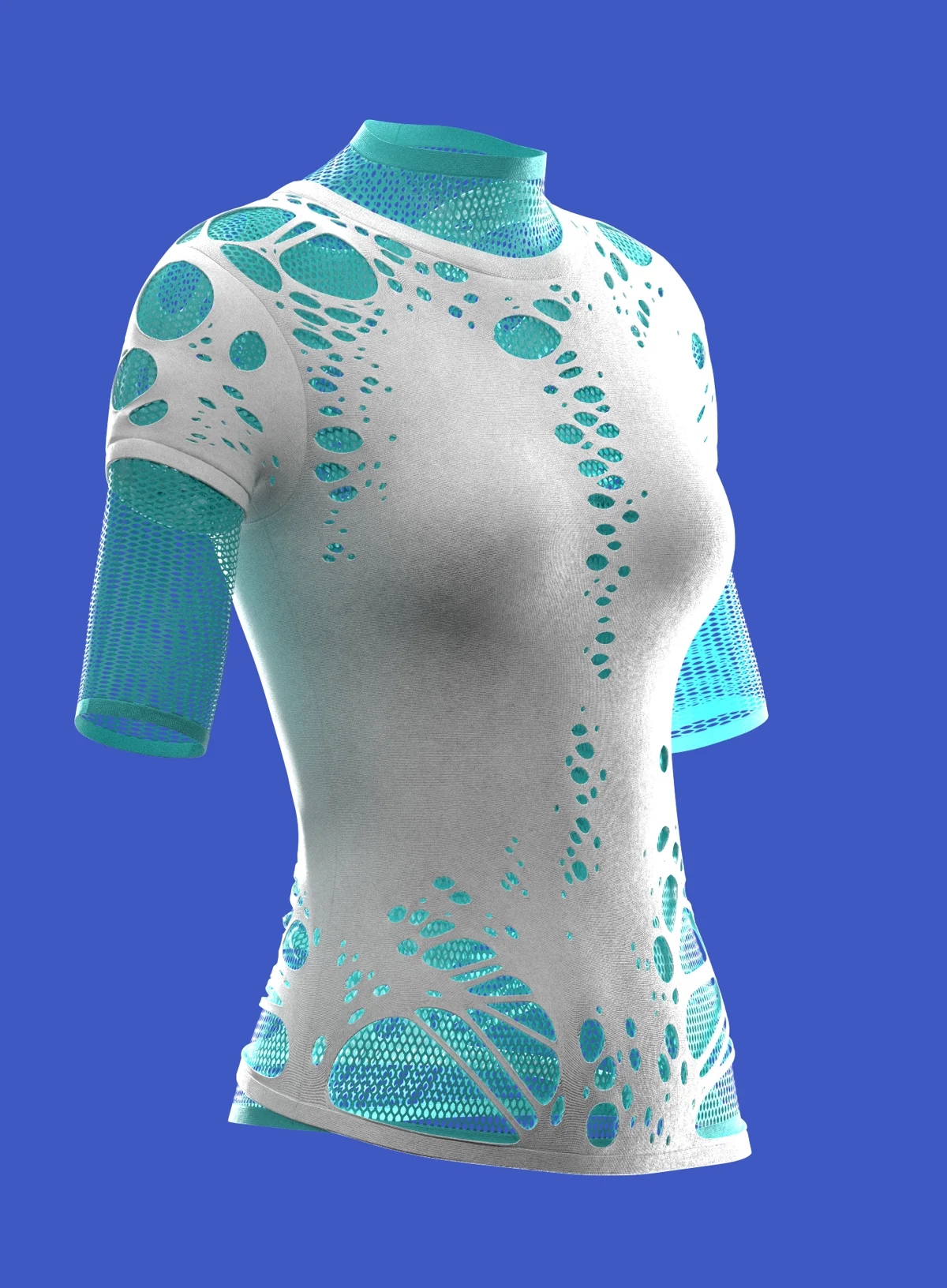 distressed short sleeves layered mesh shirt | 3D Model - CONNECT