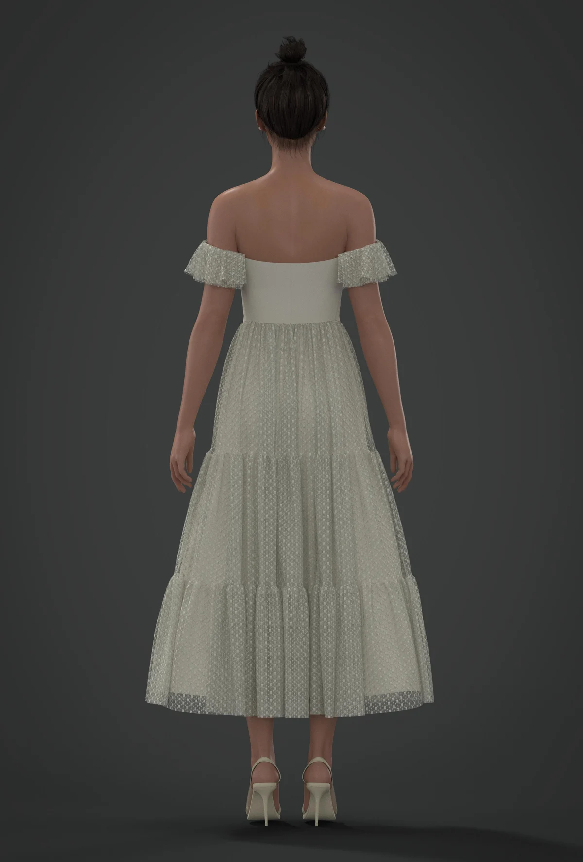 3D Model Off Shoulder Lace Bridal Dress | 3D Model - CONNECT
