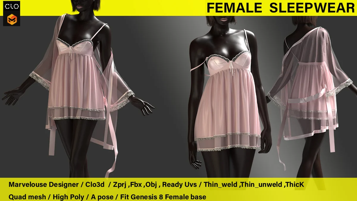Female Sleepwear | 3D Model - CONNECT