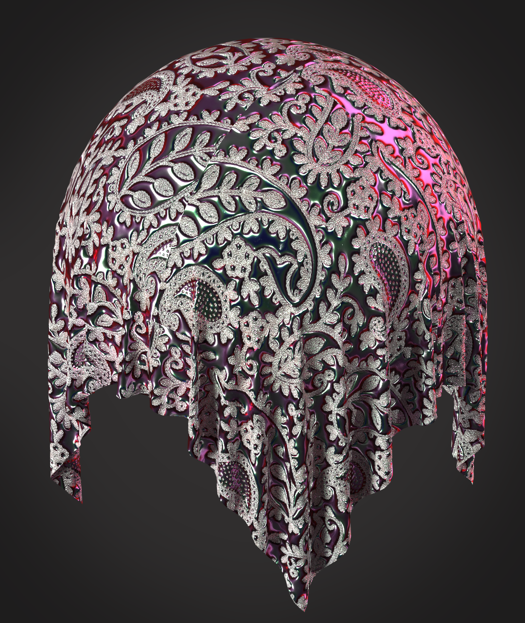 Velvet Embroidery Fabric - ZFAB + texture + Normal | 3D Model - CONNECT
